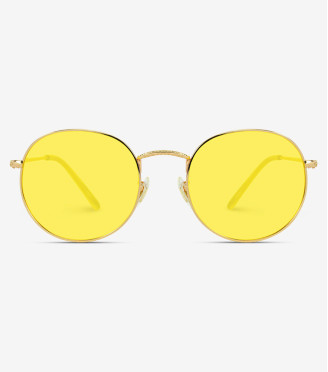 Gold yellow solid full rim round
